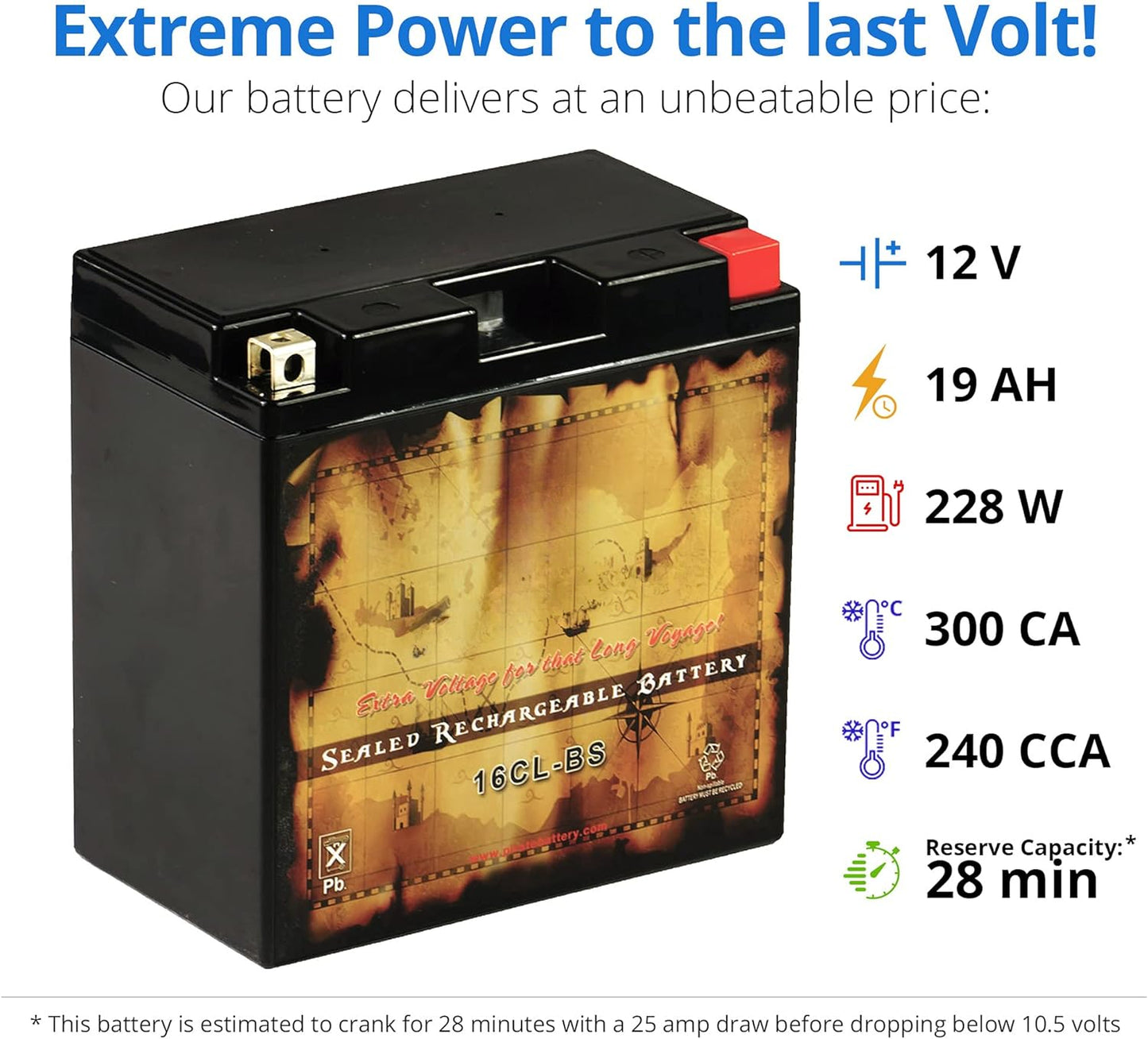 & Rechargeable All YB16CL-B Runner Jet Kawasaki, Ski Replacement Battery for Wave ATV's Polaris, YAMAHA 87-'09, CC